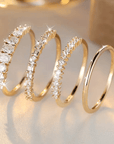 14k Golden Zirconia Stacking Rings | Gold 0