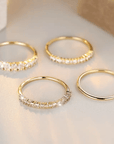 14k Golden Zirconia Stacking Rings | Gold 2