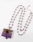 Amethyst Druzy Necklace | Tibetan Silver 0