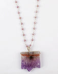 Amethyst Druzy Necklace | Tibetan Silver 1
