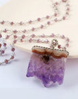 Amethyst Druzy Necklace | Tibetan Silver 2