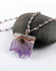 Amethyst Druzy Necklace | Tibetan Silver 3
