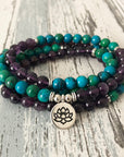 Amethyst Mala Bead Bracelet | Natural Stones 0