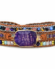 Amethyst Wrap Bracelet | Genuine Leather 5