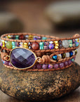 Amethyst and Lepidolite Bracelet | Natural Gemstones 2