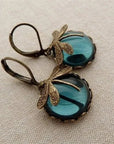 Antique Gold Dragonfly Earrings | Antique-Colored Metal 0