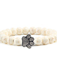 Beaded Paw Bracelet | Natural Stone 12