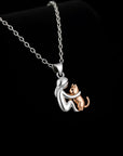 Cat Hug Pendant Necklace Set | Sterling Silver 2