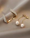 Chic Gold Pearl Drop Earrings | Gold 0