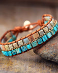 Classic Bohemian Jasper Wrap Bracelet | Genuine Leather 0