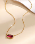 Classic Oval Ruby Necklace | Gold 1