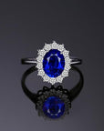 Classic Sapphire Halo Ring | White Gold 1