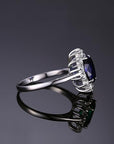 Classic Sapphire Halo Ring | White Gold 2