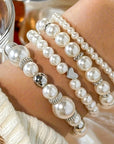 Classy Pearl Heart Bracelet Set | Pearl 2