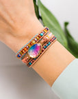 Colorful Agate & Lapis Lazuli Bracelet | Alloy 1