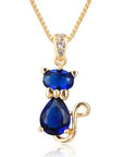 Crystal Cat Pendant Necklace | Gold-Plated Brass 5