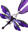 Crystal Dragonfly Pendant Necklace | Alloy 9