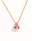 Crystal Teardrop Birthstone Necklace | Stainless Steel 11
