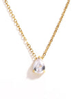 Crystal Teardrop Birthstone Necklace | Stainless Steel 13