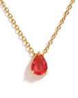Crystal Teardrop Birthstone Necklace | Stainless Steel 14