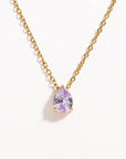 Crystal Teardrop Birthstone Necklace | Stainless Steel 17