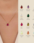 Crystal Teardrop Birthstone Necklace | Stainless Steel 5