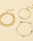 Daisy Pearl Bracelet Set | Pearl 1