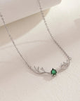 Deer Antler Necklace with Heart Charm | Premium Alloy 3
