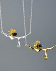 Dripping Honey Bee Necklace | Sterling Silver 1