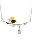 Dripping Honey Bee Necklace | Sterling Silver 9