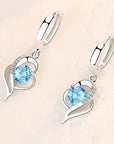 Eclipse Heart Drop Earrings | White Gold 1