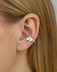 Elegant Women's Silver Swallow Bird Clip-On Earrings | Nature-Inspired Jewelry | Lightweight Comfort | Versatile Style 0