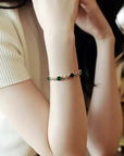 Enchanted Garden Bracelet | Gold-Toned Alloy with Green Crystals 2