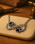 Eternal Bond Necklace | Infinity Symbol Jewelry | Paw Print Pendant | Zirconia Accents 0