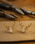 Festive Antler Earrings | Holiday Jewelry | Clear Zircon Accessories 0