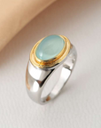 Gabi Vintage Green Moonstone Ring | Silver 0