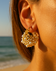 Golden Dawn Pearl Earrings | Gold 2