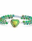 Green Jasper Love Bracelet | Vegan Leather 3