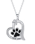 Heart Paw Print Necklace | Silver-plated Alloy 3