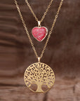 Heart and Tree of Life Necklace | Jasper and Stainless Steel 0
