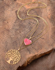 Heart and Tree of Life Necklace | Jasper and Stainless Steel 1