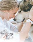 Heartfelt Dog Ring | 925 Sterling Silver | Adjustable Dog Jewelry 1