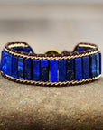 Intense Lapis Lazuli Protection Bracelet | Lapis and Leather 0
