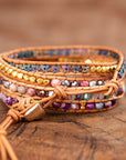 Intense Pink Opal Wrap Bracelet | Copper 1