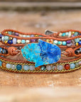 Jade Hamsa Wrap Bracelet | Genuine Leather 2