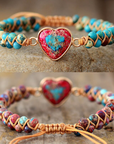 Jasper Protection Love Bracelet | Vegan Leather 2
