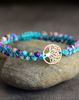 Jasper Tree of Life Bracelet | Alloy and Vegan Leather 0