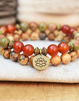 Jasper and Carnelian Mala Bead Bracelets | Natural Stones 7