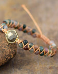 Labradorite Hexagon Bracelet | Zinc Alloy 0
