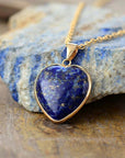 Lapis Lazuli Love Necklace | Stainless Steel 2